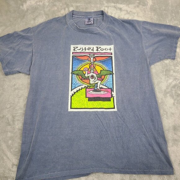 Vintage 1998 Rusted Root Summer Tour Shirt Adult Lage Cities Dates Anvil 90's‎ - Picture 1 of 8